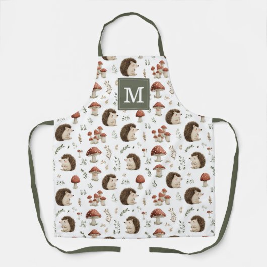 Tablier de cuisine Hérissons et Champignons (Recto)