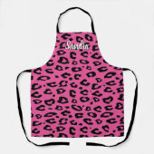 Tablier de cuisine imprimé léopard rose chaud pour (Recto)
