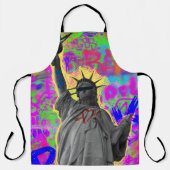 Tablier de cuisine néon graffiti - Statue de la Li (Recto)