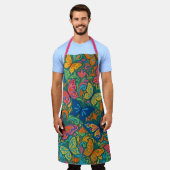 Tablier de cuisine papillon vibrant (Porté)