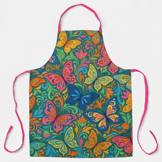 Tablier de cuisine papillon vibrant (Recto)