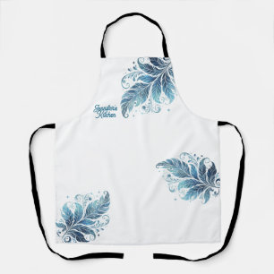 Tablier de cuisine personnalisé Ombre Blue Filigre