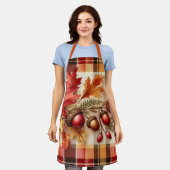 Tablier de cuisine plaid d'automne de Thanksgiving (Porté)