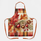 Tablier de cuisine plaid d'automne de Thanksgiving (Recto)