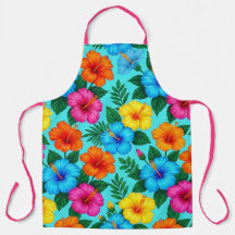 Tablier de cuisine professionnel en hibiscus tropi