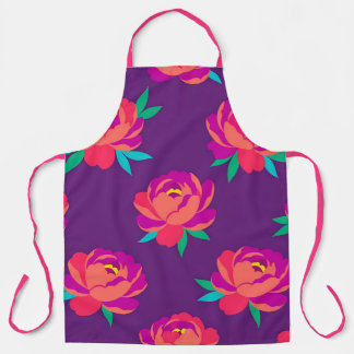 Tablier de cuisine professionnel floral vibrant