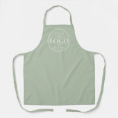 Tablier de cuisine professionnel vert sauge avec l (Recto)