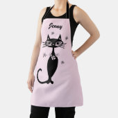 Tablier de cuisine rétro chat noir atomique (Insitu)