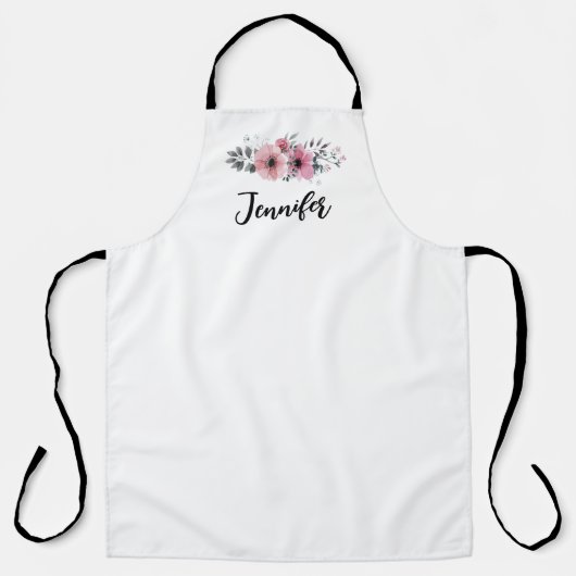 Tablier de cuisine Rose Florale Rose (Recto)