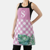 Tablier de cuisine rose tropical monogrammé pour e (Insitu)