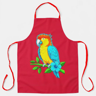 Tablier de cuisine vibrant pour perroquet tropical