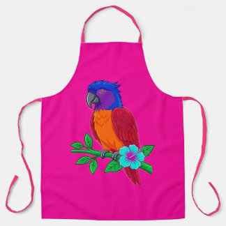 Tablier de cuisine vibrant pour perroquet tropical