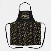 Tablier de cuisson à pois dorés chic pour pâtissie (Recto)