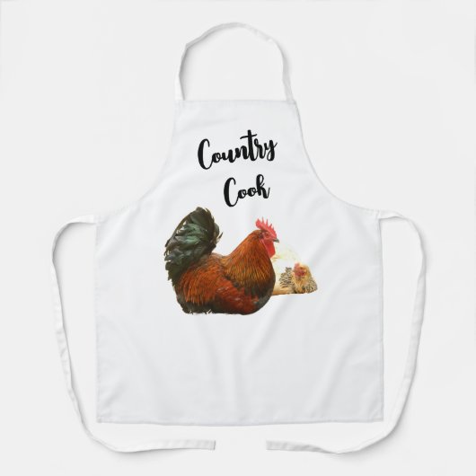 Tablier de cuisson avec coq et poulet (Recto)