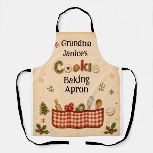 Tablier de cuisson de Noël de grand-mère | Festif (Recto)