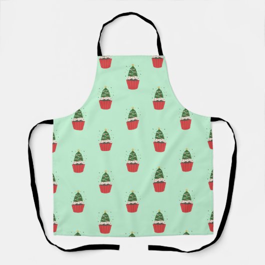 Tablier de cupcakes en forme d'arbre de Noël fanta (Recto)