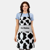 Tablier de design noir et blanc "Momma chaud" (Porté)