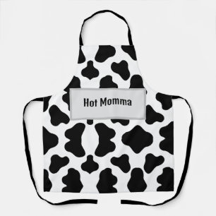 Tablier de design noir et blanc "Momma chaud"