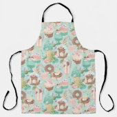 Tablier de dessert floral bleu sarcelle (Recto)