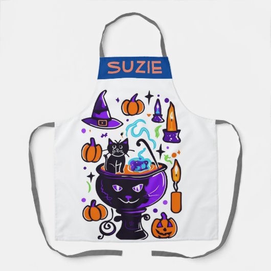 Tablier de doodle Halloween - Cadeau de cuisine ef (Recto)