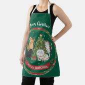 Tablier de famille de chat de Noël joyeux (Insitu)