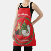 Tablier de famille de chat de Noël joyeux (Insitu)