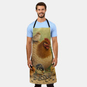 Tablier de ferme Poule mère et poussins (Porté)
