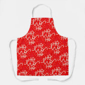 Tablier de fête de Noël Ho Ho Ho rouge (Recto)