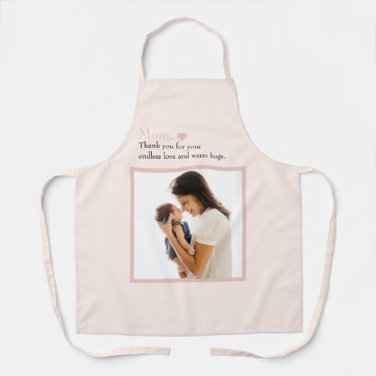 Tablier de fête des mères avec photo et coeur (Recto)