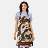 Tablier de Feuilles Abstraits d'automne avec nom p (Porté)