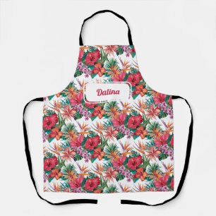 Tablier de fleurs tropicales personnalisées