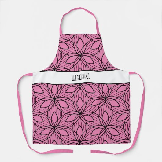 Tablier de fumée géométrique noir et rose (Recto)