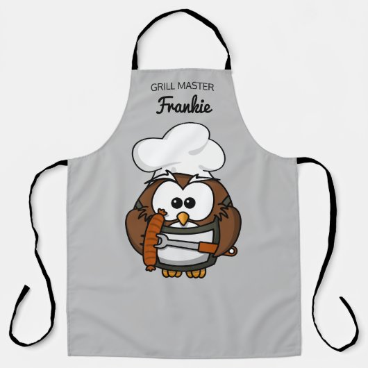 Tablier de grillade Grillmaster papa chouette (Recto)