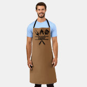 Tablier de grillade marron personnalisé (Porté)