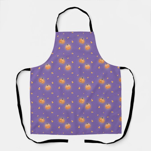 Tablier de Halloween avec citrouille lumineuse (Recto)