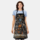 Tablier de Halloween Blue Oni Biker - VIVE POUR RO (Porté)