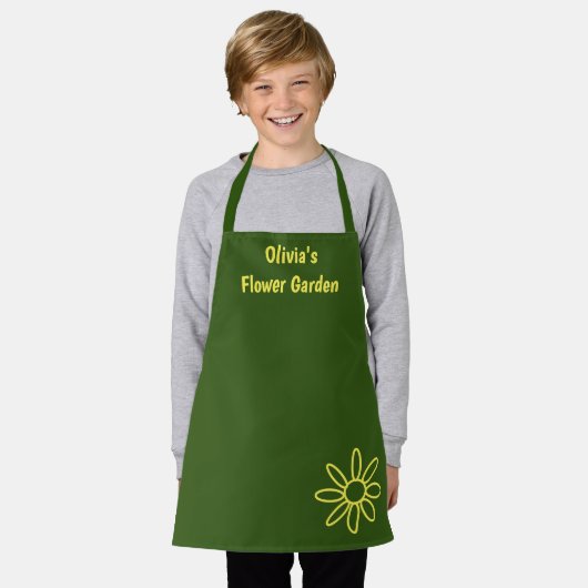 Tablier de jardinage de la fille, vert, mignon, so (Porté)