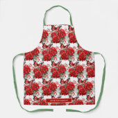 Tablier de jardinage floral papillon rouge (Recto)