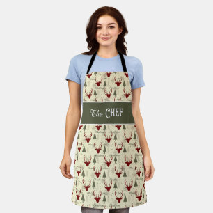 Tablier de Joie de Noël avec Cerfs et Arbres