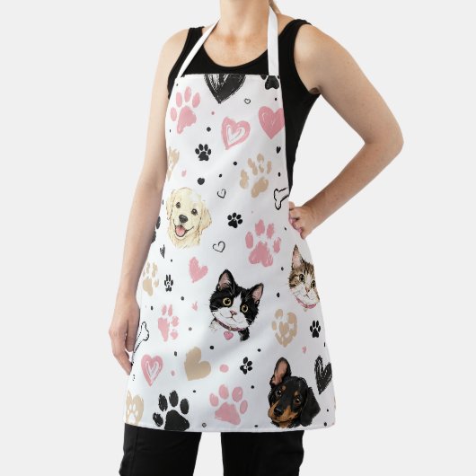 Tablier de l'amoureux des animaux mignons avec cha (Insitu)