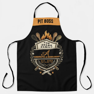 Tablier de maître de grill personnalisé avec monog