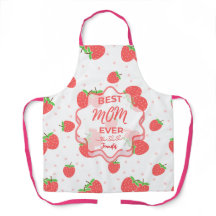 Tablier de maman personnalisé aux fraises