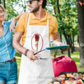 Tablier de mariage aux roses rouges