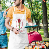 Tablier de mariage aux roses rouges