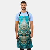 Tablier de masque Bleu (Porté)