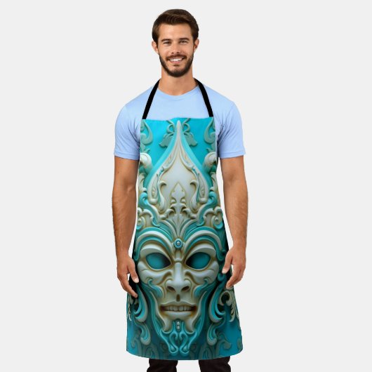 Tablier de masque Bleu (Porté)