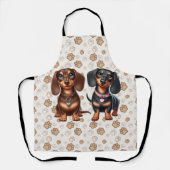 Tablier De mignons amis dachshund (Recto)