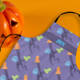 Tablier De mignons fantômes Design d'Halloween, lilas pers