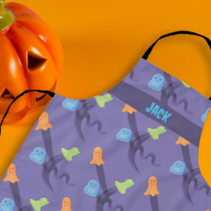 Tablier De mignons fantômes Design d'Halloween, lilas pers