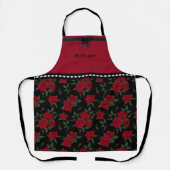 Tablier de mode de jardin de rose rouge et noir ch (Recto)